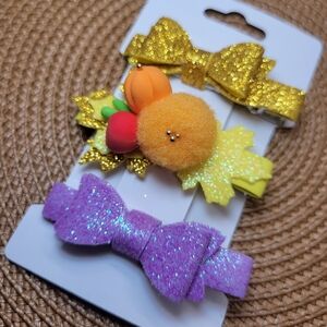 Hair Clip Pumpkin Sparkle Baby Props Toddler Girls Boutique Fall  Thanksgiving